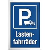 DankeDir! Parkplatz Lastenfahrräder - 30 x 20 cm Schild Kunststoff - Lustiges Hinweisschild für Lastenradfahrer - Geschenkidee für Familien und Umweltbewusste - Wetterfeste Deko für Garage und Garten