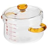 ZUNOXAZ Hitzebeständiger Doppelgriff Dämpftopf Transparenter Borosilikat Kochtopf Vielseitig für Dämpfen Wasserbad und Backofen Pflegeleicht Sicher und Komfortabel für Küche