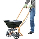 PROFI-PARTNER Streuwagen, Saatwagen, Rasensamenstreuer und Dügerwagen | Gleichmäßiges Streuen & Säen von Salz, Dünger & Rasensamen | 10-stufige Dosierung | 3 Jahre Garantie