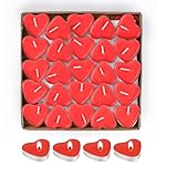 Herz Kerzen,50 Stück Teelichter Herzförmige Kerzen,Romantische Liebe Unparfümierte Teelichter Kerzen,Rauchfreie Herz Kerzen für Valentinstag,Geburtstag,Vorschlag,Party,Jubiläum