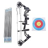 Futchoy Compound Bogen Set Jagdbogen 35-70 LBS Sportbogen + 12 Pfeile für Outdoor Bogen Jagd