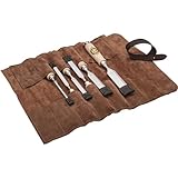 KIRSCHEN Stechbeitelsatz – Stechbeitel Set bestehend aus 6 Stechbeiteln (6, 10, 12, 16, 20, 26mm) und Veloursleder-Tasche, Stechbeitelset, 6-teilig 1171002