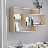 Myheimly andregale Bücherregale Hängeregale Wandregal Bücherregal Regale mit 3 offenen Fächern Schweberegale 104x20x58,5cm Holzwerkstoff Sonoma Eiche