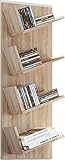 VCM Holzregal hängend | platzsparendes Regal | Maße: H. 90 x B. 33 x T. 16 cm | Elegantes Regal hängend | Aufbewahrungsregal | Bücherregal | Wandboard - Lansi Mini