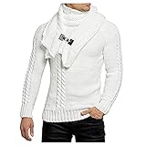 Rollkragenpullover Herren Wolle, Pullover Herren Strickpullover Rollkragenpullover Langarm Slim Fit Pullover Winter Comfy Regular Fit Casual Einfarbig Business Pullover Für Den Winter