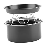 TOPPERFUN 1Satz Backset für Heißluftfritteuse Teiliges Set mit Kuchenform Pizzapfanne und Dampfgitter für Leckere Backrezepte und Vielseitige Kochmöglichkeiten