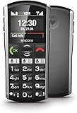 Emporia SIMPLICITY Handy, 2 Zoll Farbdisplay, große Tasten, SOS-Taste, Ladestation, M4/T4, kompatibel mit Hörgeräten, Bluetooth, Black (Italien)