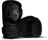 BOUT3® Boxhandschuhe | Kickboxen, Muay Thai Sparring, Training | Boxsack - Sandsack für Boxen | Kampfsport, Punchinghandschuhe Coachinghandschuhe - Frauen, Manner (Schwarz, 4 Oz)