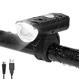 KENNEAS Fahrradlicht Vorne, USB Aufladbar, StVZO Zulassung, 2 Licht-Modi, IPX4 Wasserdicht, Frontlicht für Kinder und Erwachsene