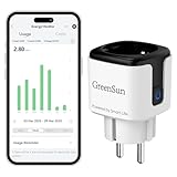 GreenSun Stromzähler für Steckdose Wlan Steckdose - Smart Life app Smart Home Stromverbrauch Energiekostenmesser Zeitschaltuhr Sprachsteuerung Wifi Stecker 16a 2.4G Schwarz