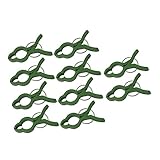 ibasenice 1 Satz Orchideen-Clip Clips Für Kletterpflanzen Im Freien Orchideenstielclips Klemmbausteine Befestigungsclip Für Den Garten Pflanzenfixierklammern Plastik Grün 10 Stück