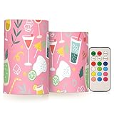 Amooorous Pfirsich-Urlaubsparty-LED-Kerzen, flackernde, elektronische Kerze, winddicht, flammenlose LED-Kerze mit Fernbedienung, batteriebetrieben, Votivkerze, 2-teiliges Set