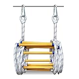 PHONME 3m 5m 8m 10m 15m 20m Strickleiter Feuerleiter Fluchtleiter Rettungsleiter Notleiter Mehrzweckleiter Feuerleiter Tragfähigkeit bis zu 420 kg mit Haken Für Feuerleitern Und Balk(Size:10m)