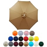 2,0 m 2,3 m 2,5 m 2,7 m 3,0 m Regenschirm-Ersatz-Sonnenschirm-Ersatzüberdachung für Außenbereich, Terrasse, Garten, Markt, lichtbeständiges Regenschirm-Ersatztuch