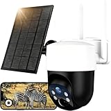 WOLFANG Wildkamera, 4G LTE Mobilfunkkamera, solarbetrieben mit 2,5 K View, Live-Video, Pan 355° Neigung, 110° Ferneinstellung, Sicherheitskamera mit Nachtsicht, Bewegungsaktivierung, IP66 wasserdicht