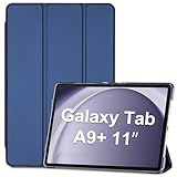 ProCase Hülle für Samsung Galaxy Tab A9+ / A9 Plus 11 Zoll 2023 (SM-X210), Dreifache Schutzhülle Case für 11' Galaxy Tab A9+/A9 Plus, Dünn Leicht Smart Cover mit Translucent Frosted Rückhülle -Navy