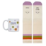 UO Profe Tassenset für Lehrer, Kaffeetasse und lustige Socken, originelle Geschenke für Herren, Einheitsgröße für Herren, Geschenk zum Abschluss des Lehrers