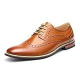 Bruno Marc Herren Anzugschuhe Klassischer atmungsaktiver Business Lederschuhe Schnürhalbschuhe Derby Oxfords Hochzeit Schuhe,Size 40,Braun 03,Prince-3
