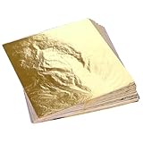 200 Blätter Blattgold Stück Imitation, 14 X 14 cm Goldfolie Kupferfolie Stück Blattgold zum Basteln Decoupage Papier für Möbel Blattgold für Nägel, Holz, Möbel Dekoration, Malerei, Nageldesign