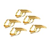 Vaguelly 5 Stück Fingerpick Aus Edelstahl Gitarren-fingerpick Plektren Slide Finger Pick Golden