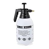 Relaxdays Pumpsprühflasche, einstellbare Messingdüse, Pflanzen Bewässerung, Schädlingsbekämpfung, 1,5 l Sprüher, schwarz
