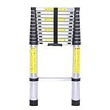 ZJXANMZ Hochleistungs-Teleskopleiter aus Aluminium, 8 m/6,2 m/5 m/3,8 m/2,6 m, zusammenklappbare Ausziehleiter für Dachzelte auf dem Dachboden von Wohnmobilen, 150 kg Tragkraft,