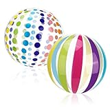 Quuylin Wasserball Aufblasbar, 2 Stück Bunt Gestreifter WasserbäLle, 40cm Strandball, Sommer Schwimmball Wasserspielzeug für Kinder Erwachsene Strand, Pool Party, Outdoor-Aktivitäten (A)