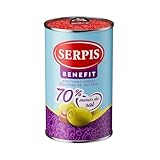 SERPIS Benefit Grüne Oliven, gefüllt mit Sardellen (70 % weniger Salz) 130 g Dose 3er-Packung