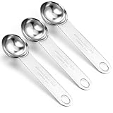 3 Stück 5ml Messlöffel Portionierer Edelstahl 5ml Measuring Spoons Dosierlöffel Kaffeemesslöffel Portionierlöffel Kaffee Esslöffel Teelöffel Kaffeedosierlöffel
