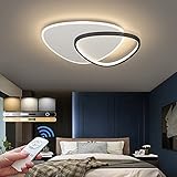 ASUMUI Moderne LED-Deckenleuchten für Schlafzimmer – 45 cm dimmbare Deckenbeleuchtung mit Fernbedienung – runde Büro-Deckenleuchte – flächenbündige Deckenmontage