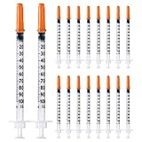 100 Stück 1 ml/cc Plastiktube 27G (0,4 x 12,7mm), Mehrzweck-Messwerkzeuge, Einzeln verpackt (27G 1/2”)