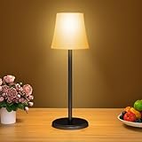 Suright Tischlampe Kabellos, Akku Tischleuchte Stufenlose Dimmbare 3 Farbmodi+RGB, Touch Control LED Tischlampe IP54 Wasserdicht für Restaurant, Schlafzimmer, Party, Camping, Kaffeehaus