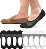 Caldodo Sneaker Socken Herren 43-46 Füßlinge 8Paar, Sneakersocken Baumwolle Herrensocken Atmungsaktiv, No Show Socken Unsichtbar im Schuh, Weiß, Schwarz, Grau