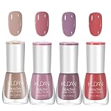 4PCS Nagellack Set - Schnell trocknende & lang anhaltende Nagellack auf Wasserbasis - Nail Polish für DIY Nageldesign (4PCS C Set Nude Style, Normal)