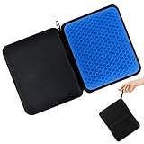 POHOVE Tragbares Gel-Sitzkissen, 40 x 26 cm, faltbares Reisekissen, verdicktes, atmungsaktives Sitzkissen, tragbares Flugzeug-Sitzkissen für Camping, Stadion, Kino, Gartenbänke
