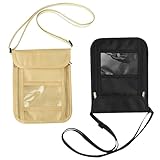 ZUWIJEQ 2 PCS Brusttasche, Brustbeutel Damen Herren, Handy-Tasche für Herren, versteckter Diebstahlschutz, Wasserdicht Reisegeldbeutel mit Verstellbarem Halsriemen für Reise-Dokumente Passport Bargeld