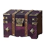 Itkcozcg Aufbewahrungsbox im antiken Stil, mit sicherem Kombinationscode, große Kapazität, Holztruhe für Schmuck, Sammlerstücke