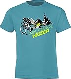 Fahrrad T-Shirt Kinder - Waldweg Heizer - Mountainbike - Sportbekleidung Jungen & Mädchen - Outdoor Kleidung (Swimming Pool 134-146)