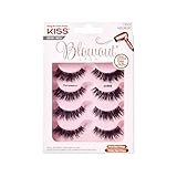 KISS Blowout Lash Collection 4 Paare künstliche Wimpern, Pompadour, wiederverwendbare künstliche Wimpern inklusive Wimpernkleber, Multipack