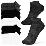 VICASKY 9 Paare Herren Sneaker Socken Kurzsocken Atmungsaktive Sportsocken mit Elastischem Sitz für Laufen Wandern Radfahren Dunkelgrau