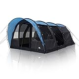 your GEAR Zelt Bora - Tunnelzelt für 5 Personen, UV 50+ Familienzelt, dunkle Schlafkabine, großer Wohnraum und Fenster, wasserdichtes Campingzelt, 5000 mm, Stehhöhe, Vordach, 2 breite Eingänge