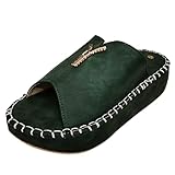 Loafer-Hausschuhe für Damen, Keilschuhe, bequem, mit elastischem Knöchelriemen, lässig, Bohemian-Stil, Strandschuhe, Schlupfsandalen, offener Zehenbereich, Damen-Stiefel, Hausschuhe, Größe 45, grün,