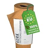 EKB-Kork Trittschalldämmung 15x1m 2mm stark I natürliche Dämmunterlage I Rollenkork für Parkett & Laminat I Trittschallreduktion aus nachwachsendem Korkmaterial I Umweltfreundliche Trittschalldämmung