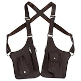 Lederumhängetasche | Anti -Diebstahl -Tasche | -Umhängetasche | Multi-Pocket-Doppel-Schulter-Tasche | ABERAMM -GETRIEBE Wallet -Telefon Holster zum Wandern, lässig, Radfahren