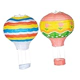 Lurrose 1 Satz Papierlaternen Heißluftballon Deko Für Kindergeburtstag Farbenfrohe Papierlaternen Für Garten Hochzeit Und Partydekoration Niedliches Design Für Besondere Anlässe 2 Stück