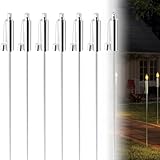 Froadp 6 Stück Gartenfackel aus Edelstahl Öllampe Öl 330ml mit Glasfaserdocht und Dochte Ölfackeln Fackeln 115 cm Hoch Gartenfackeln für Draußen Garten Terrasse