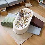 BanaSuper Schaumstoff Bausteine | Softbausteine XXL | Soft Play Set mit Riesen-Bällebad (Keine Bälle) | Schaumstoff Kletterblöcke für Kinder | rutschfeste Motorikbausteine für Zuhause & Kita