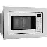 Bomann Einbaumikrowelle mit Grill | 60cm | 800W Mikrowelle | 1000W Grill | inkl. Grillrost und Drehteller | 20L Einbau Mikrowellengerät | MWG 2215 EB inox