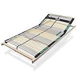 Sleepneo Extra Stabiler Premium Lattenrost 140x200, bis 200Kg belastbar, Kopfteil verstellbar, 42 Latten, 7 Zonen Lattenrost aus Buche und verstärkter Birke, Made in Germany