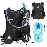 KAMCYCLE Trinkrucksack Laufen | Laufrucksack Fahrrad |Ultraleicht Hydration Backpack Trail Rucksack Trinkweste, mit 2L Trinkblase oder 500ML Wasserflasche, BPA-Frei (Rucksack mit 2L Trinkblase)